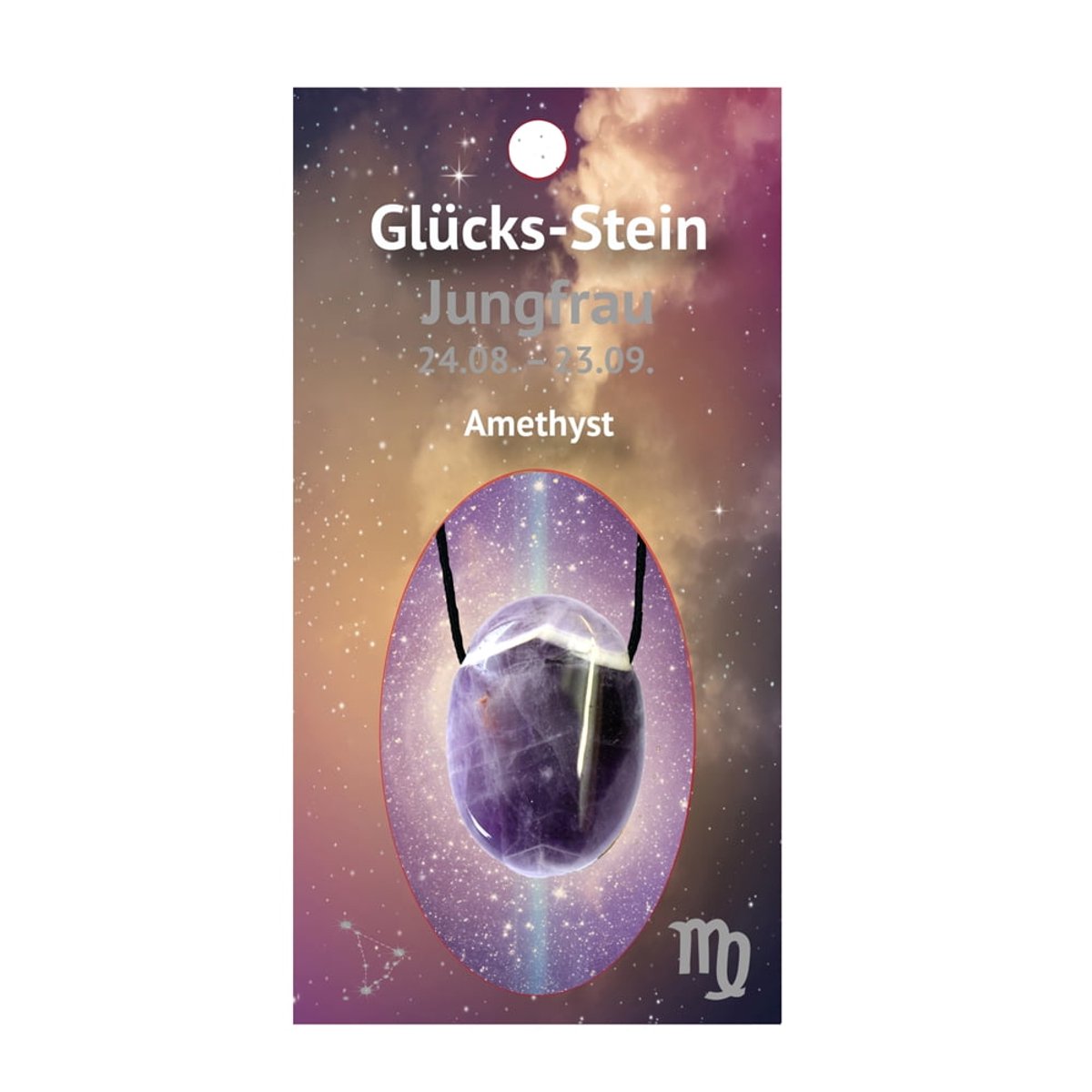 BERK Maagd geluksteen met Amethist Zwart