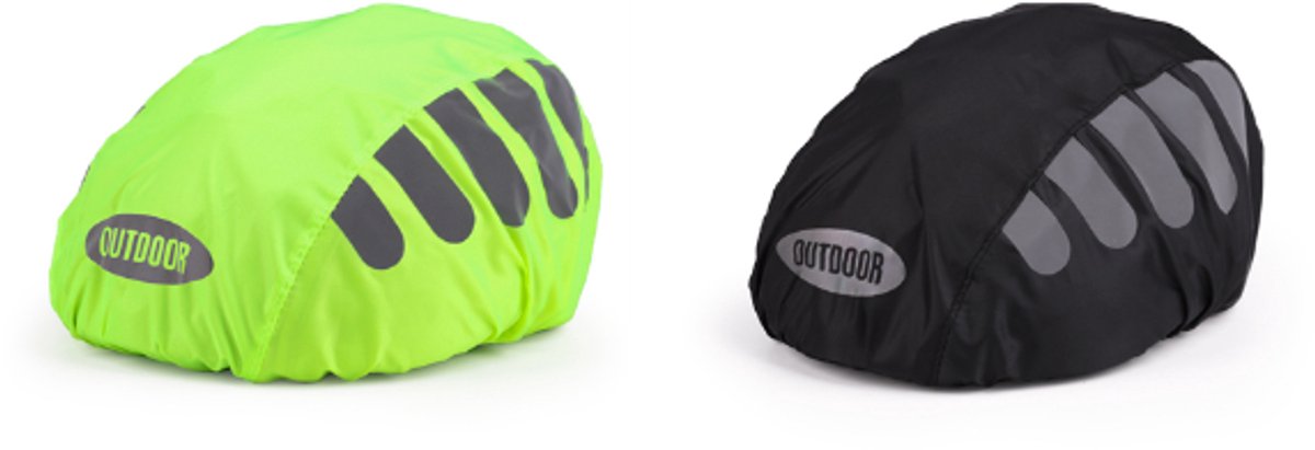 2 stuks - Fietshelm Regenhoes - Helmhoes - Helm Beschermhoes - Reflecterende Muts voor Helm - Regenhoes voor helmen - universele - Hoofdomtrek 80cm - polyester - zwart en groen - Waterdichte - voor kamperen Buiten fietsen