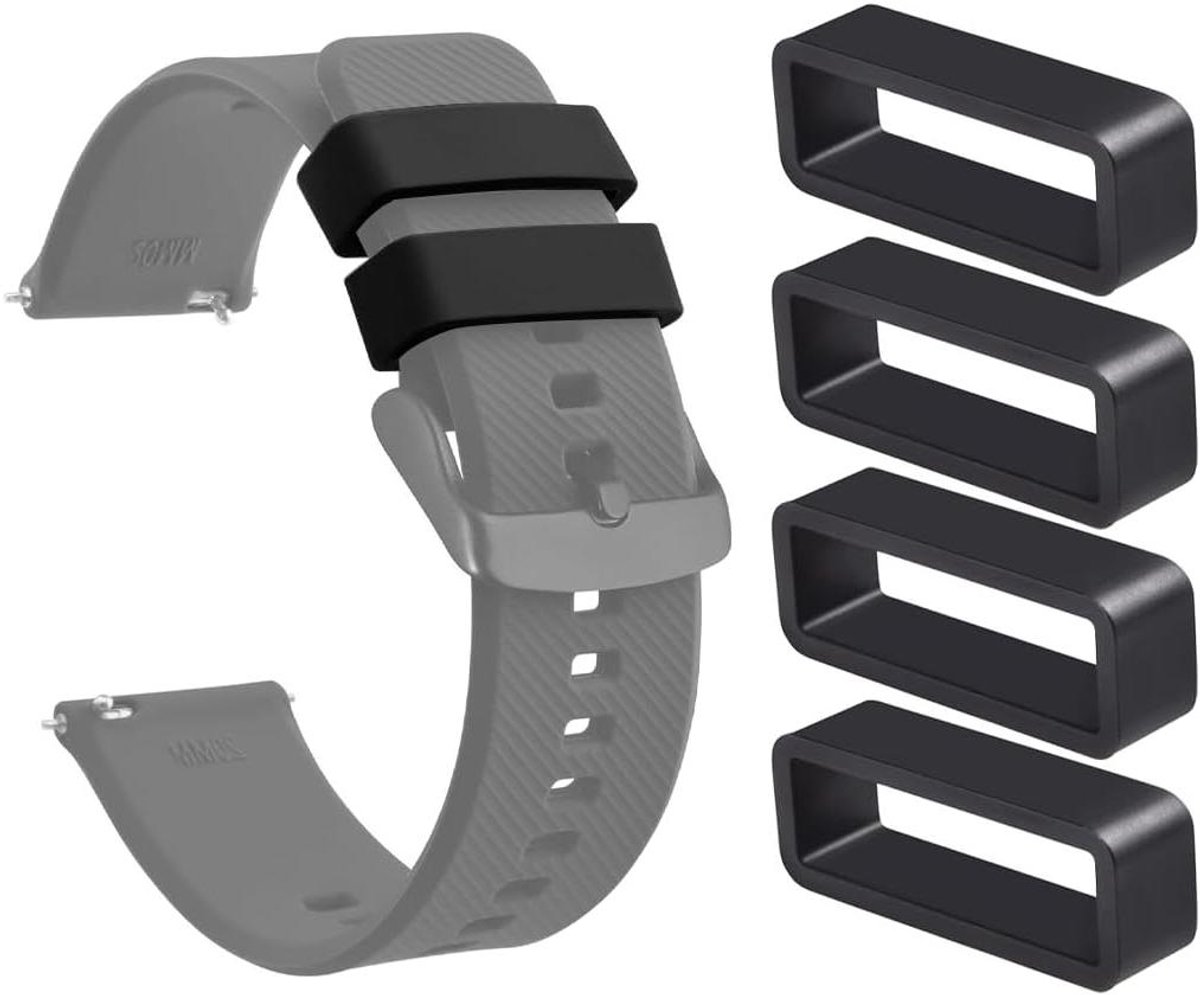 Allecto Plus - 4 stuks siliconen horlogebandje lus en reserveband - 22 millimeter