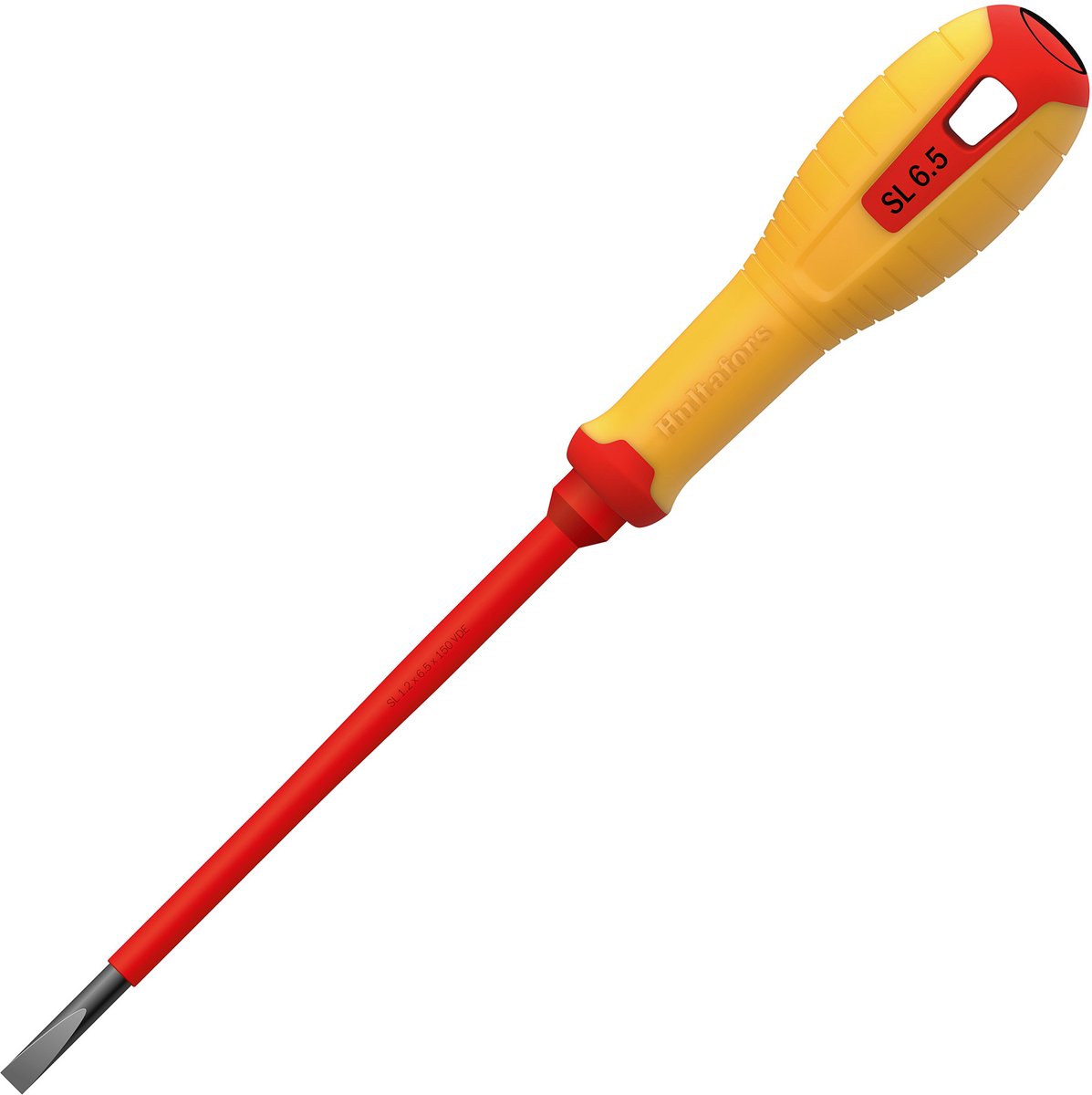 Hultafors VDE Sleuf Schroevendraaier, SL 1,2x6,5 mm x 150 mm voor elektra met geisoleerde kling en greep