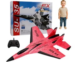 Velours Max® - RC Vliegtuig - Rood - Afstandsbediening - Straaljager - TIKTOK - FX-620 - Drones - Vliegtuigen - Vliegtuigen Speelgoed - Speelgoed - Op Afstand Bestuurbaar - Oplaadbaar - MAX 50 KM/U