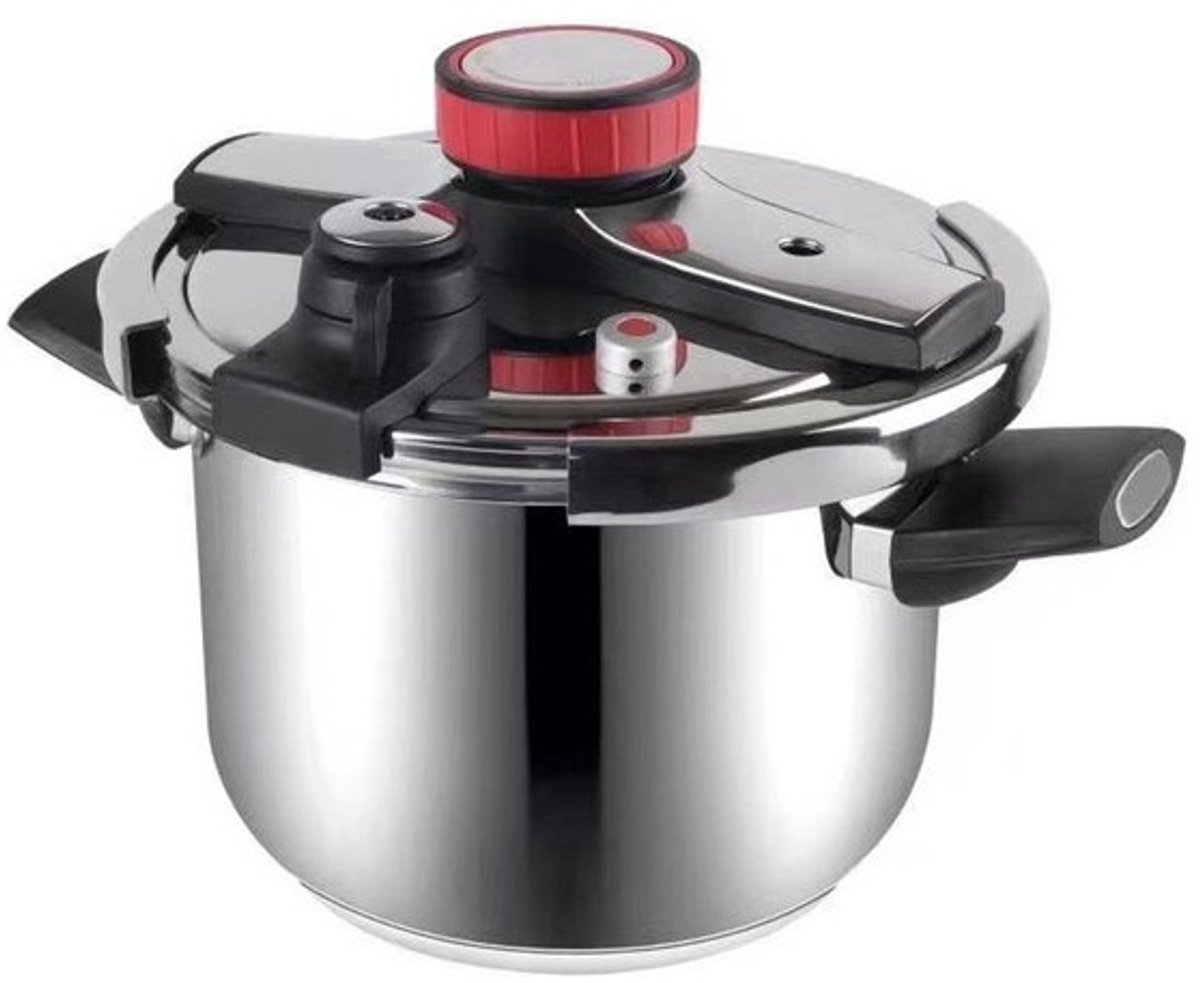 Snelkookpan RVS-8ltr (Geschikt voor alle warmtebronnen)-RVS Pressure Cooker 8ltr