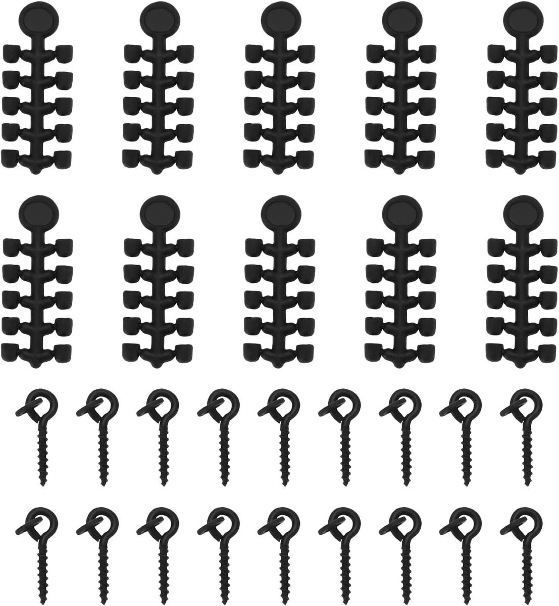 Allecto Plus - 40 stuks Visaas Schroeven en 100 stuks Haak Stoppers - Terminal Tackle Accessoires met Oorbel Stopper