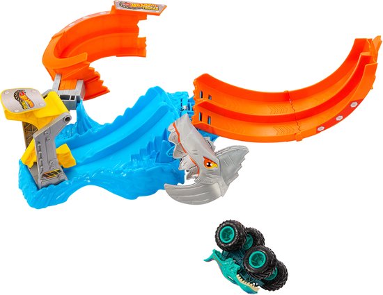 Hot Wheels Monster Trucks SPIRAL SHARK SMASH, Monstertruck & circuitset, 4 jaar, Kunststof, Meerkleurig van Hot Wheels — afbeelding 5