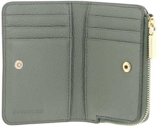 COCCINELLE Cuir étui pour carte de crédit Metallic Soft Credit Card Holder Greenery vert