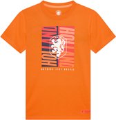 T-shirt Grand Logo Équipe Nationale des Pays-Bas Enfants - Taille 116 - Orange - Garçons & Filles - KNVB - Vêtements de Fans - Marchandise Officielle - Football
