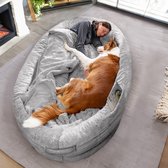 Human Dog Bed - Groot Zitzakbed voor Volwassenen - Hondenbed Voor Mensen - Hondenmand Groot XXL - Hondenmand Groot XXL - Perfect voor Ontspanning, Lezen en Chillen - Grijs - 122x183x28 cm