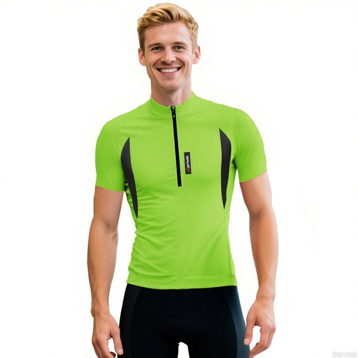 MEETEU Cycling Fietsshirt Heren Korte Mouwen - Wielershirt Heren Korte Mouw - Comfortabel en Sneldrogend Wielrenshirt Heren -Groen-L
