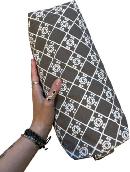 YogaStyles meditatiekussen - mini bolster design xs - grijs - bolletjes van YogaStyles — afbeelding 4