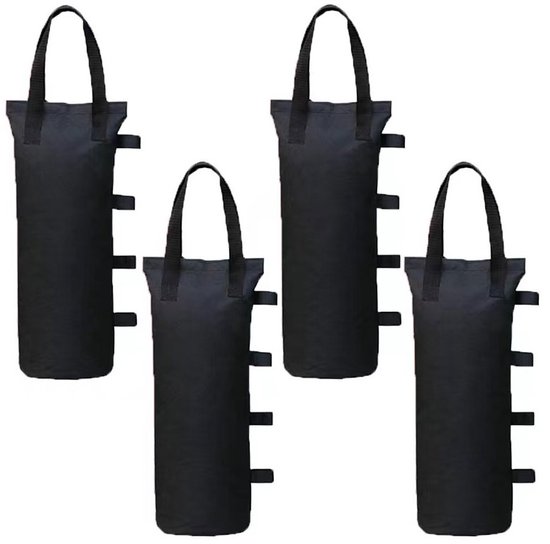 4 stuks - Verzwaringsvoet - Gewichtzak - Zandzakken - Zandzak -Gewichten Voor Paviljoen - ø15cm*50cm - zwart - Oxford-doek - Winddicht - Waterdichte - voor Luifel Tent - Accessoires voor parasoltenten
