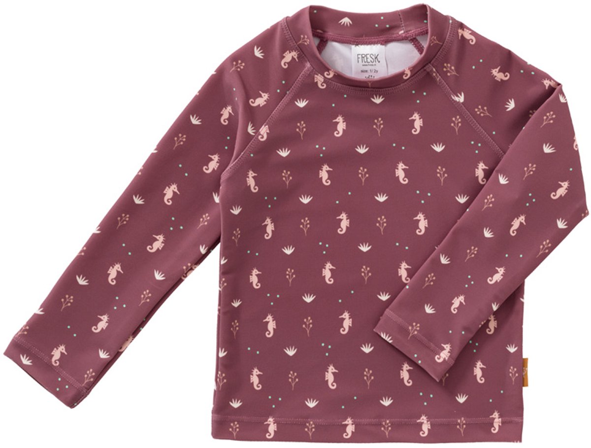 Fresk Zwemshirt 62 - Sneldrogende Zwemkleding voor Kinderen - UPF 50 - Zwemshirt voor Meisjes - Zwempak met Lange Mouwen - Roze - Seahorse