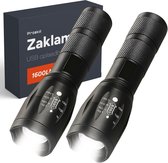 Zaklamp LED oplaadbaar - 2 stuks - incl batterijen - Voor kinderen en volwassenen - Waterdicht - Mini Militaire zaklampen - Proskill