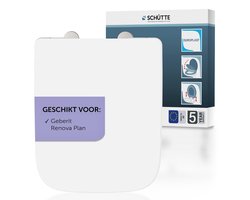 SCHÜTTE WC-Bril 82820 PRO 4 - E-vorm - Valrem - Afneembaar - Geschikt voor Geberit RENOVA PLAN - Belastbaar tot 250 kg