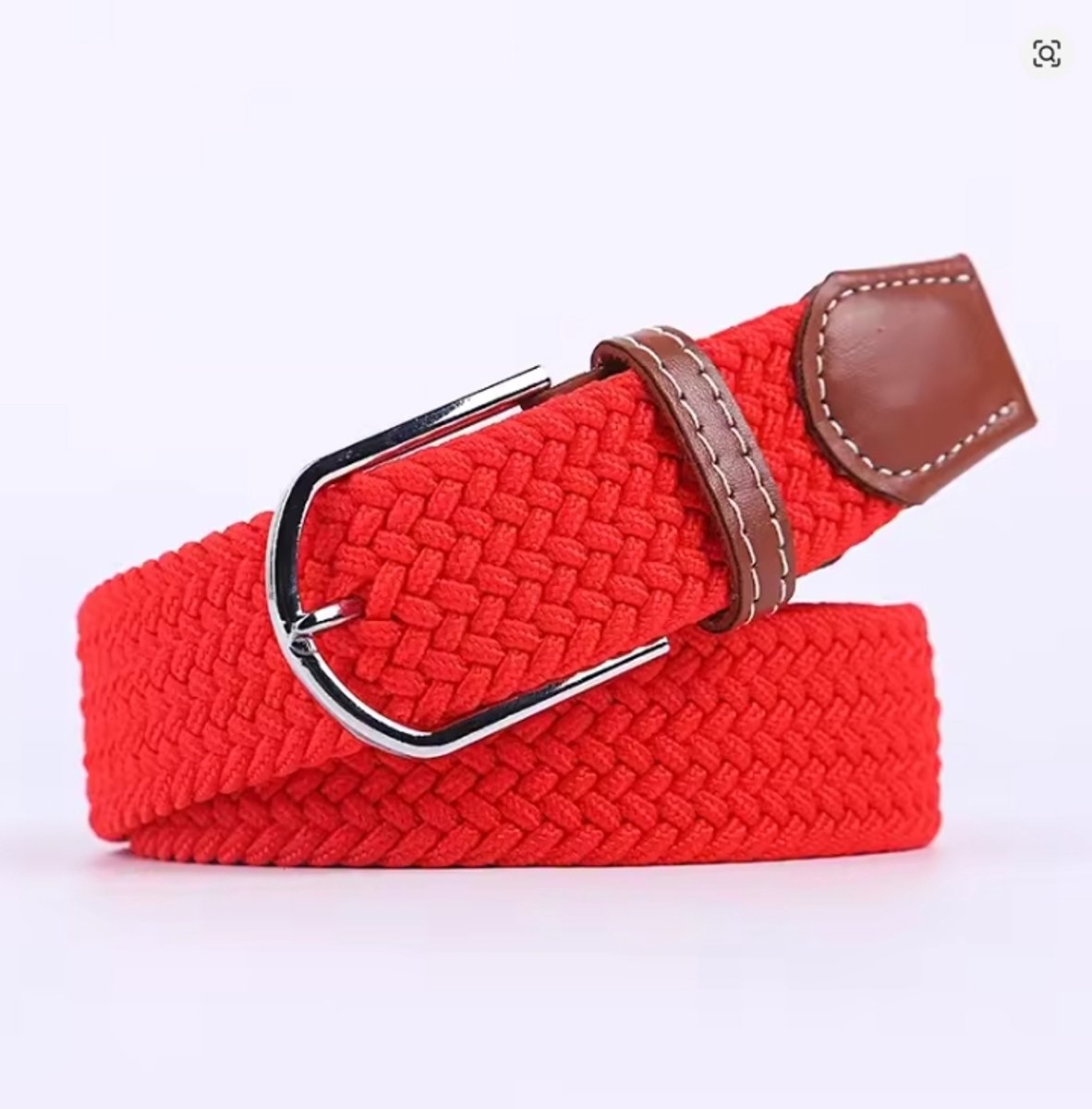 Actie4you® - Elastische Geweven Riem - Gevlochten Riem - Canvas Riem - Unisex - 105CM - Rood