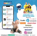 Deplay-advertentie met een baby die op de grond zit en een telefoon die producten van Deplay toont.