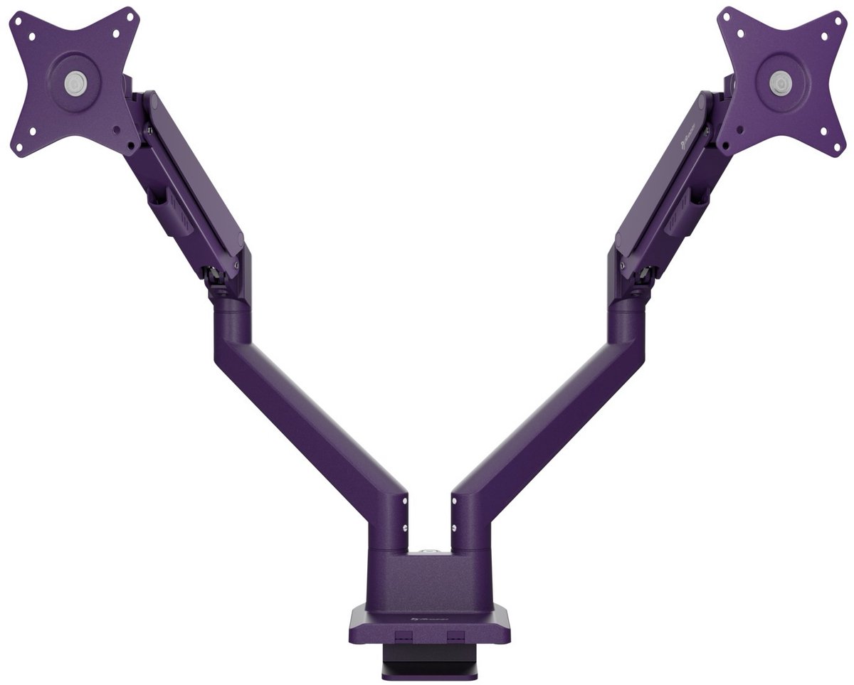Arozzi Alzare Neo Dubbele Monitor Arm - Gasfeder - Kabelbeheer - 17" tot 34" - Roze thumbnail 2
