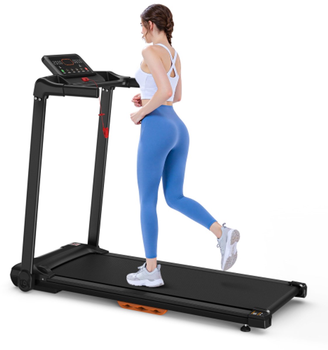 Loopband voor thuis, opvouwbare loopband, loopband tot 12 km/u, max. 120 kg, tablethouder, app-compatibel, led