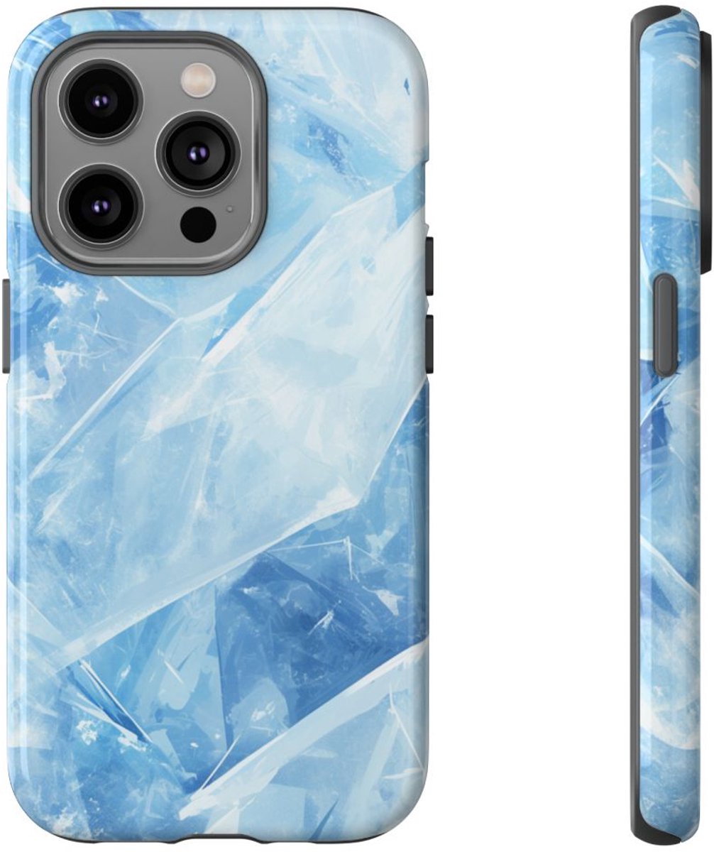 Blauwe IJstextuur – Telefoonhoesje Geschikt voor iPhone 14 Pro