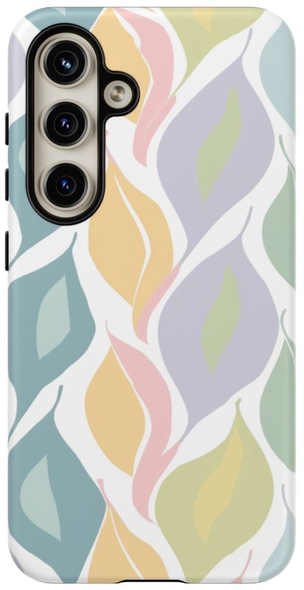 Pastel Bladerenpatroon – Telefoonhoesje Geschikt voor Samsung Galaxy S24