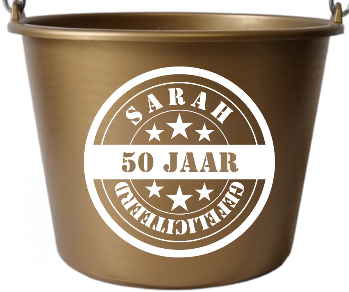Whoopz-Emmer-Bedrukt-Cadeau-Sarah-50 jaar-klusemmer-GOUD-wit