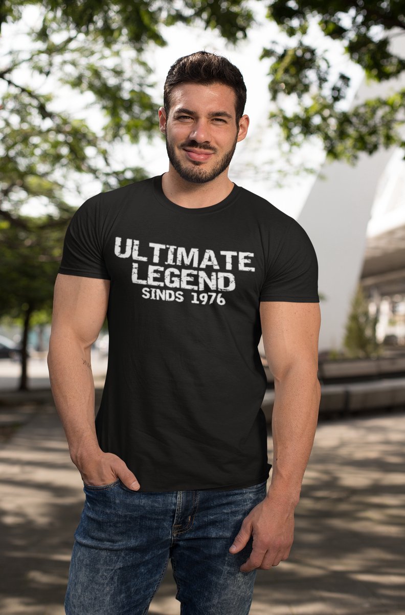 1976 Jaar Zwart T-shirt heren - Maat XXL - Ultimate Legend - Verjaardag Cadeau Mannen - Limited Edition