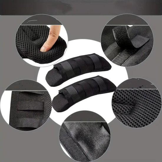 Schouderriem Pad - 2 Stuks - 22*8 cm - Zwart - Gordelbeschermer - Polyester - Schouderkussen - Gordelkussen - Voor reistas gitaarriemen camera - Verwijderbare Schouderriem Pads van Merkloos — afbeelding 2