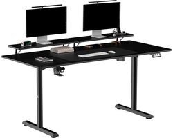 Ultradesk HIGHLANDER XXL – Bureau voor Gaming, Kantoor & Home Office – Zwart – 160 x 70 cm – Elektrisch verstelbaar – Ergonomisch