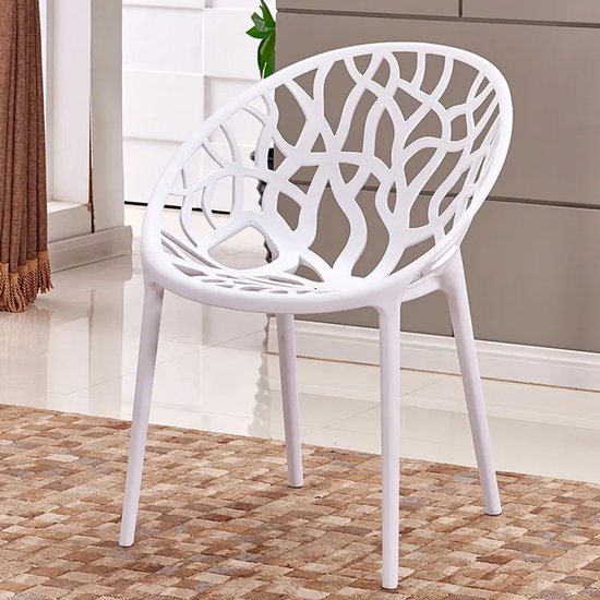 Chaise de jardin et de terrasse empilable blanche en polypropylène