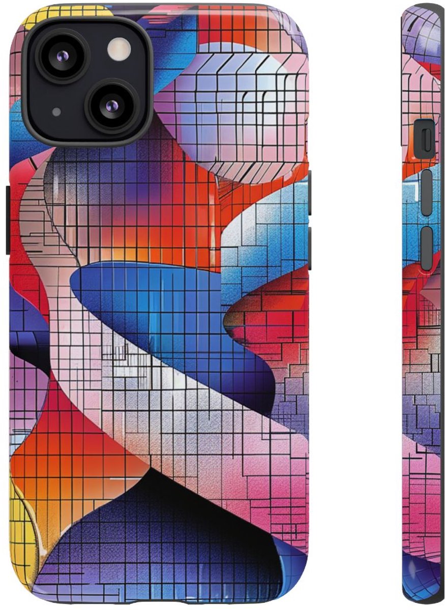 Kleurrijk Abstract Dubbele Helixpatroon – Telefoonhoesje Geschikt voor iPhone 13