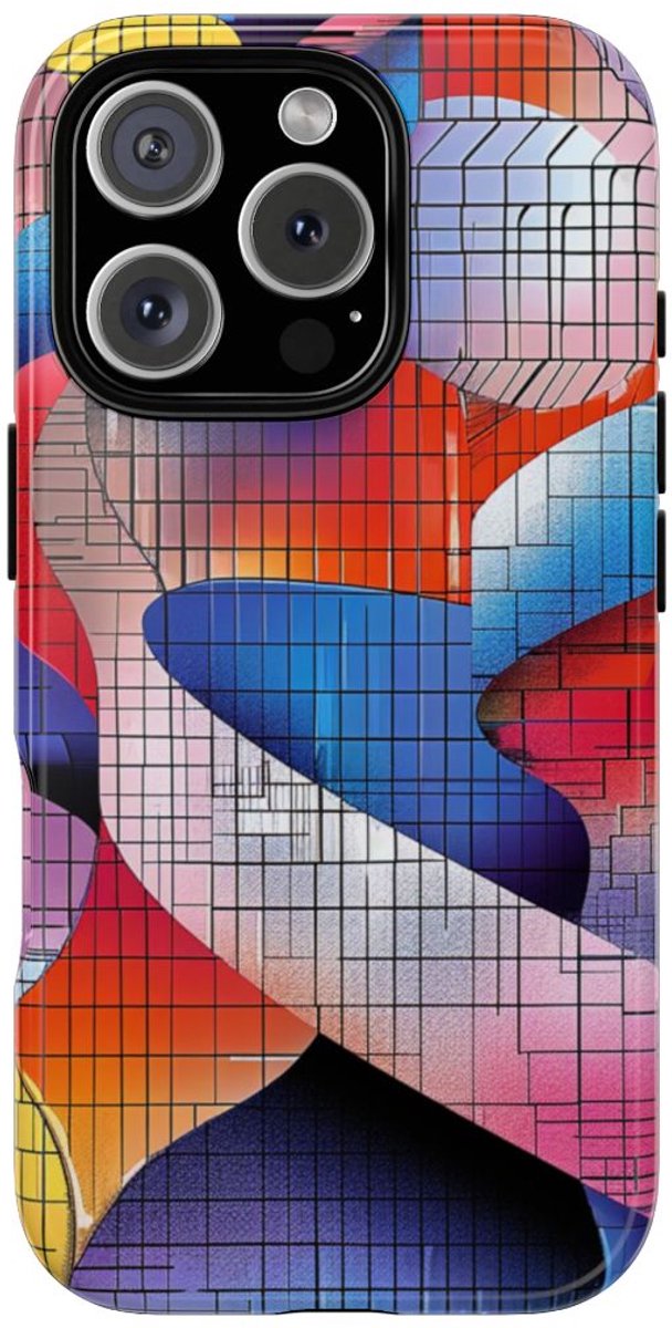 Kleurrijk Abstract Dubbele Helixpatroon – Telefoonhoesje Geschikt voor iPhone 16 Pro