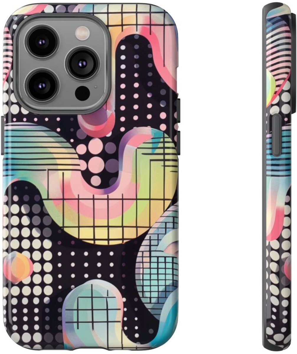 Kleurrijk Abstract Geometrisch Patroon – Telefoonhoesje Geschikt voor iPhone 14 Pro