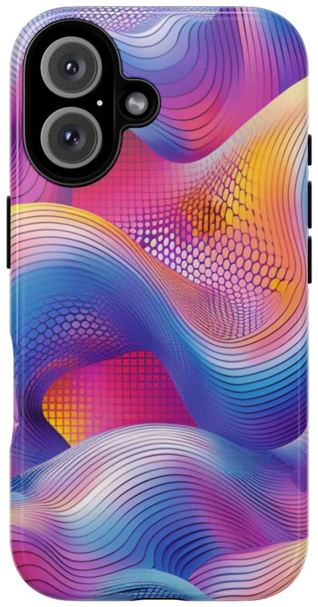 Kleurrijk Abstract Golvend Patroon – Telefoonhoesje Geschikt voor iPhone 16