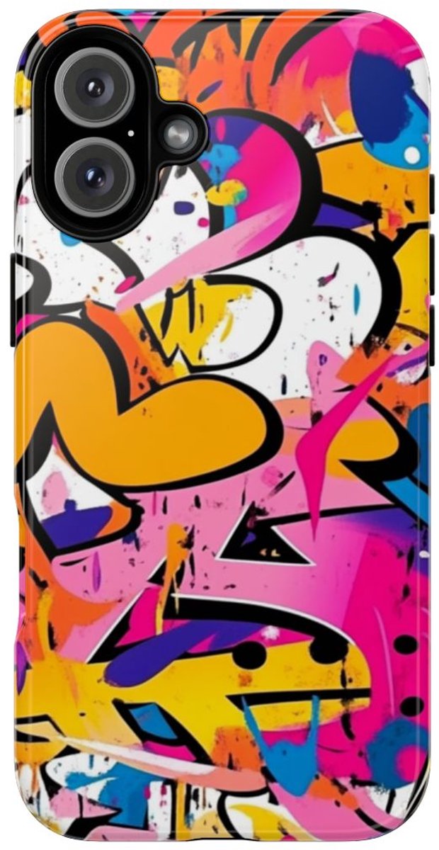 Kleurrijke Abstracte Graffiti Kunst – Telefoonhoesje Geschikt voor iPhone 16 Plus