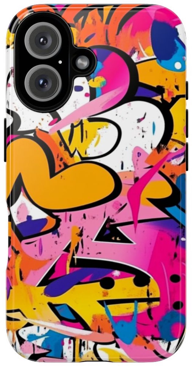Kleurrijke Abstracte Graffiti Kunst – Telefoonhoesje Geschikt voor iPhone 16
