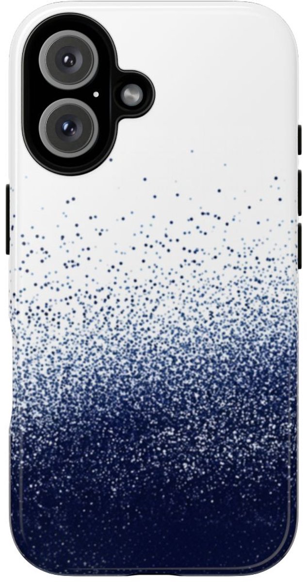 Donkerblauw Pointillisme Abstracte Textuur – Telefoonhoesje Geschikt voor iPhone 16