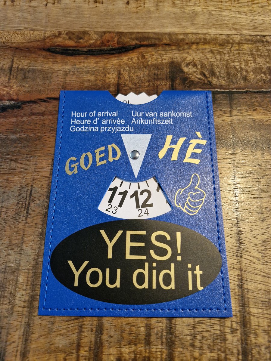 Parkeerschrijf met tekst- Goed hè - Yes! You did it - blauwe zone- parkeerkaart- blauweschijf