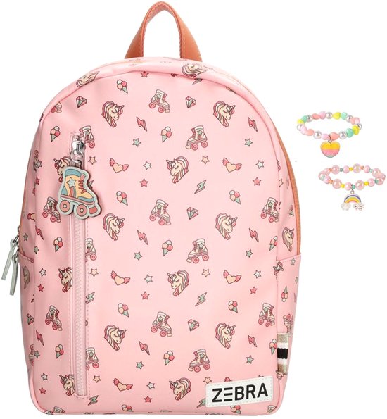 Zebra Rugzak Unicorn Fantasy Pink - Eenhoorn - Rugtas - schooltas meisje + armbandje