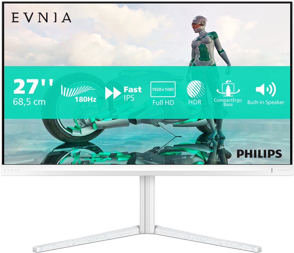 Philips Evnia 3000 27" gaming monitor 180 Hz, HDMI, DisplayPort, Audio