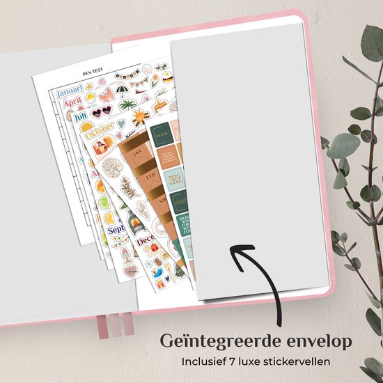 Systemyze Bullet Journal – Notitieboek A5 – Journal Notebook – Hardcover Vegan Leer – Roze