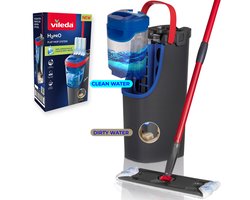 Vileda H2Pro Flatmop Systeem Complete set, Twee gescheiden waterreservoirs, Waterbesparend ontwerp, Altijd schoon water