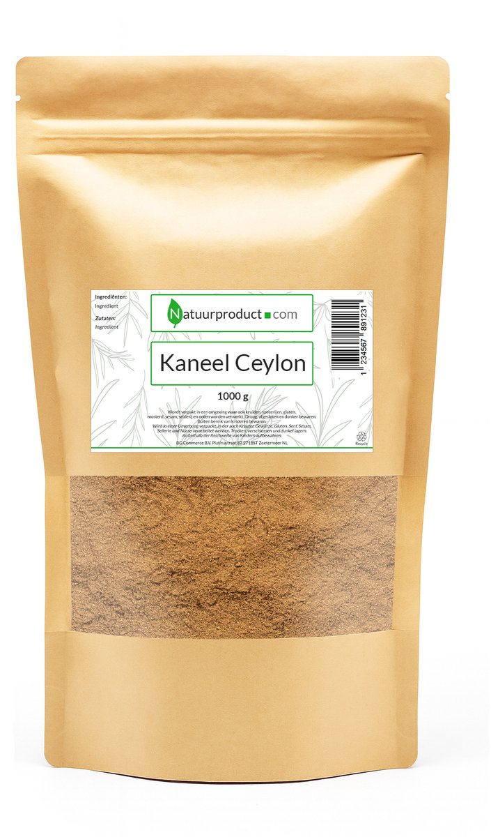 Natuurproduct Ceylon Kaneel - 1kg Grootverpakking - Gezond Kaneelpoeder - 100% zuiver en zonder toevoegingen