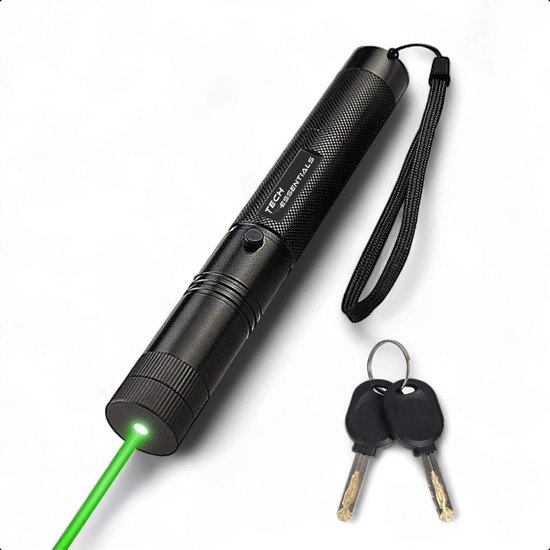 Tech Essentials® Laserpen Groen - Klasse II - Oplaadbaar - Inclusief Batterijen En Oplader - Vergrendelbaar | Pointer - Gadget - Lichtjes