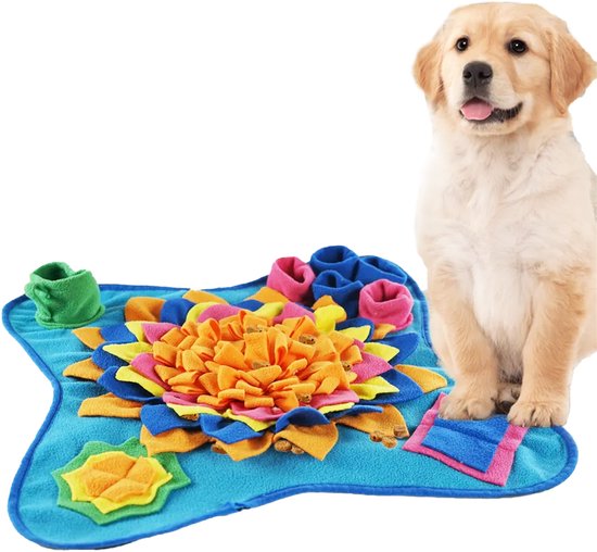 Ohpets® Snuffelmat - Blauw - Speelmat - Hondenspeelgoed - Fleece - Snackmat - 48 x 48 cm