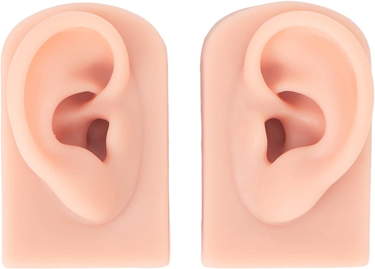 Siliconen Oor Model, 1 Paar Simulatie Menselijk Oor Model, Herbruikbaar Zacht Flexibel Nep Oor, Lichaamsdelen Piercing Model voor Sieraden Display, Acupunctuur, Mannequin Onderwijsinstructie(1#)