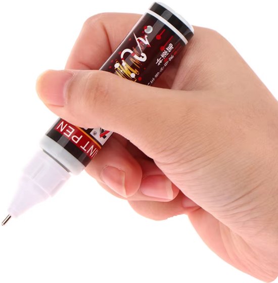 Stylo de retouche TLVX pour voiture, Wit métallisé, brillant, pour réparation de rayures et éclats de pierre, pour voiture, moto, scooter, vélo électrique, fatbike, White Pearl