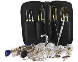 WNHB® Slotenmaker Gereedschap Set – 24 Delig – Lock Pick Set – Inclusief Oefenslot – Training Tools voor Beginners en Gevorderden