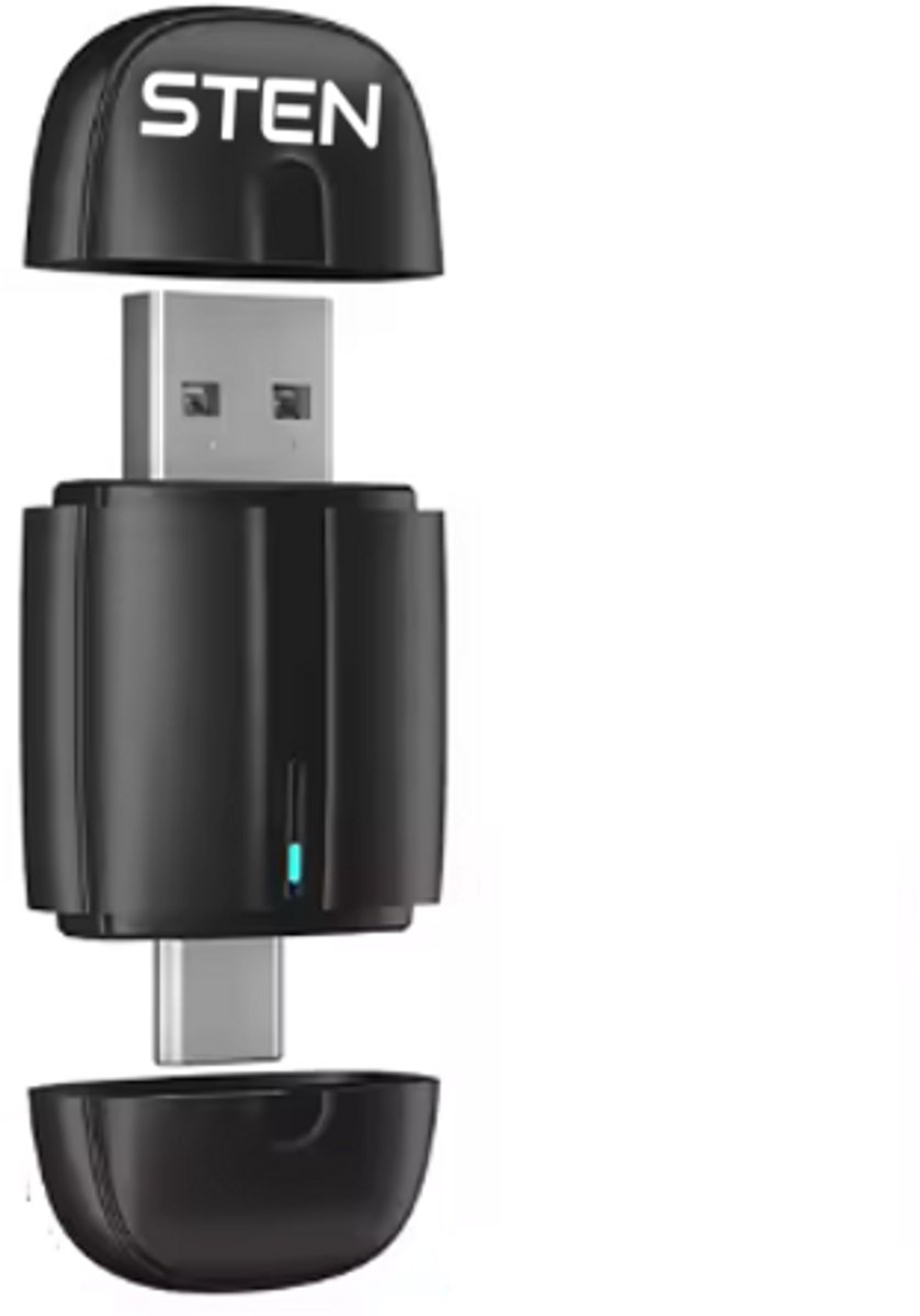 STEN CarPlay Dongle - Apple Carplay of Android Auto Dongle Draadloos - 2 in 1 - Plug & Play