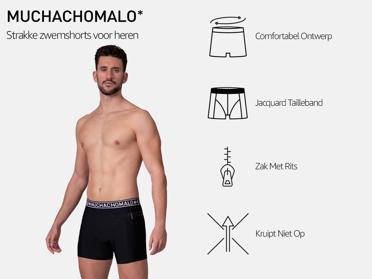 Muchachomalo Heren Thight Zwembroek - 1 Pack - Blauw - Mannen Zwembroek — afbeelding 3