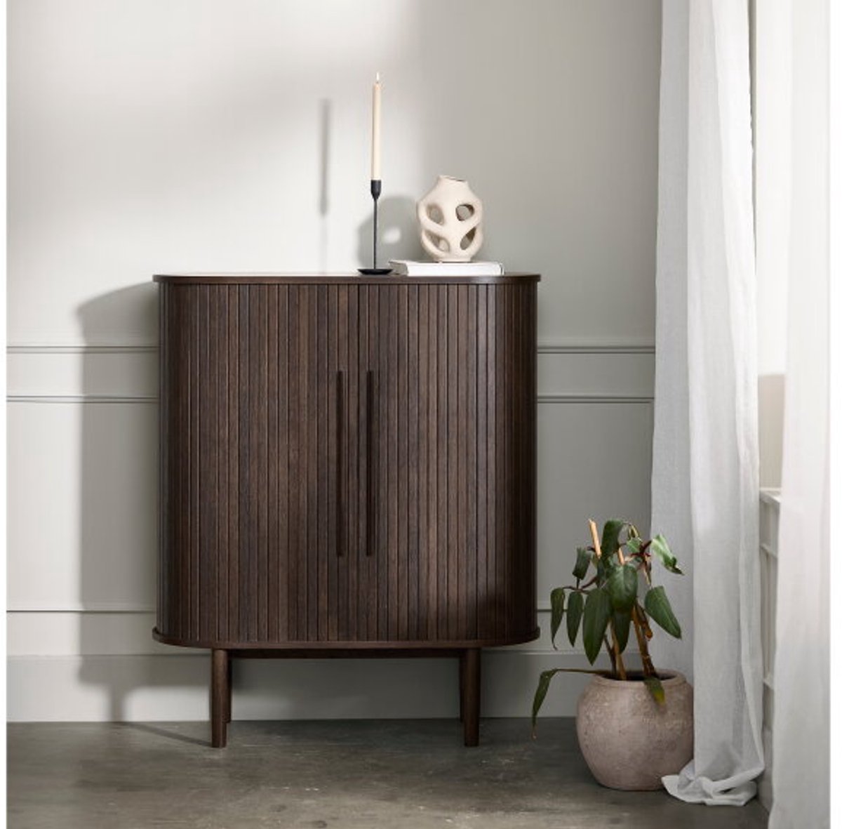 Opbergkast Meta eikenhout 118 cm - Espresso