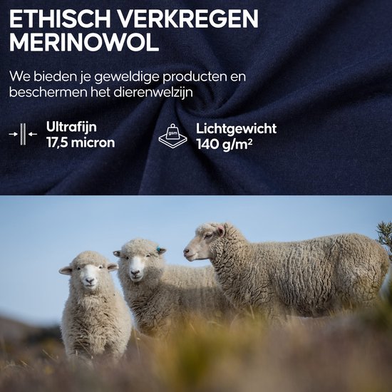 DANISH ENDURANCE 100% Merino Wol Thermo T-shirt - voor Heren - Zwart - 2 pack - Maat XL — afbeelding 2